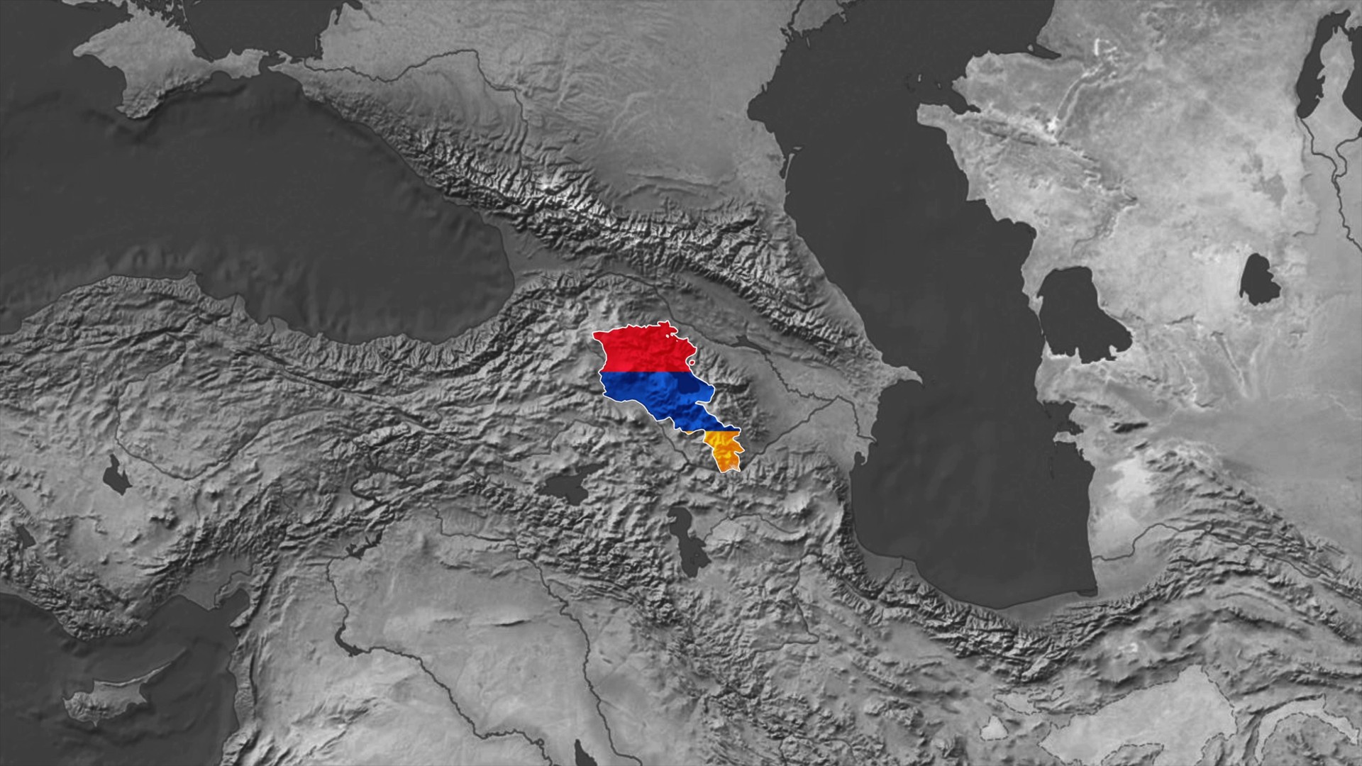 World Map with Armenia Flag Overlay